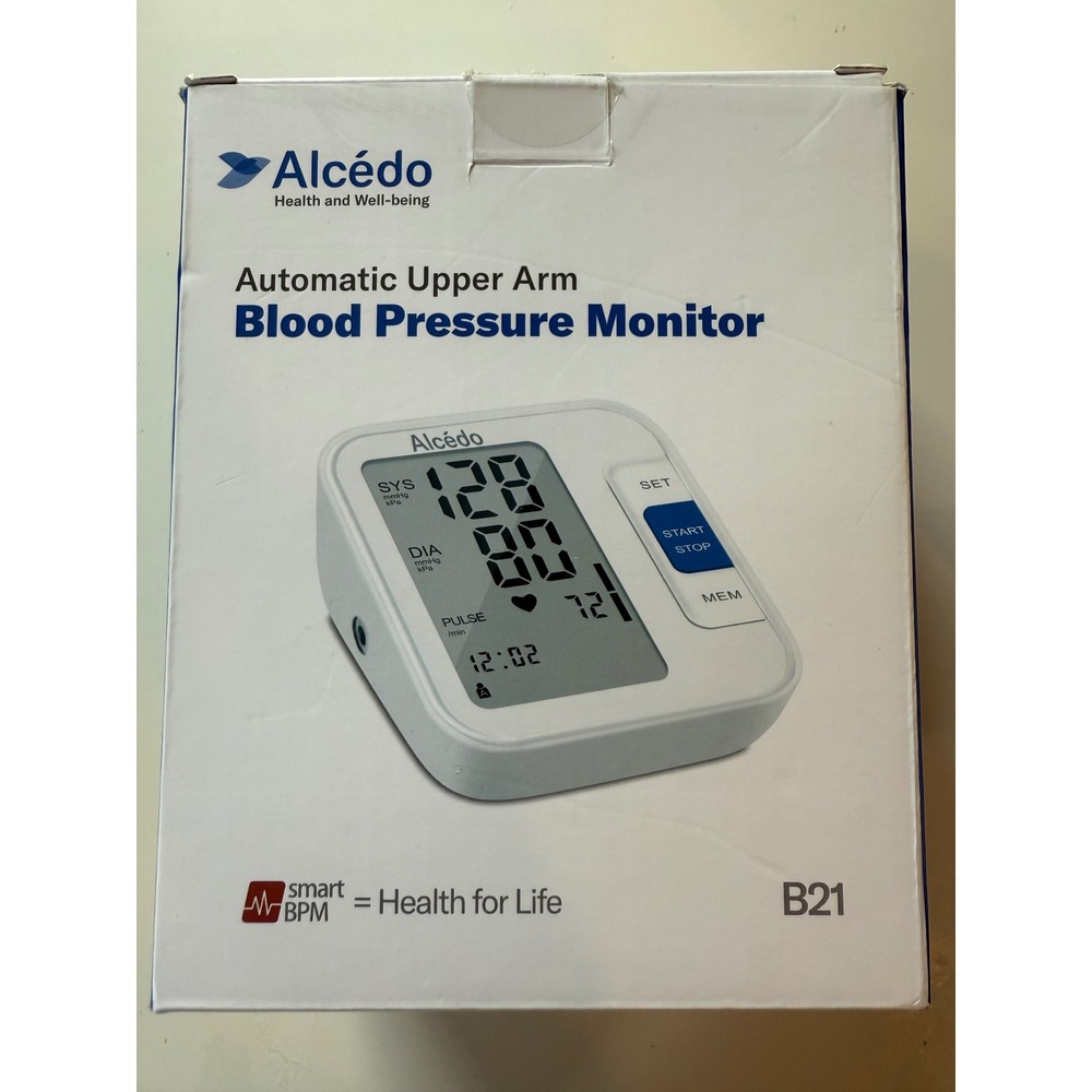 Alcedo B21 Automatic Upper Arm Blood Pressure Monitor Talking Function White